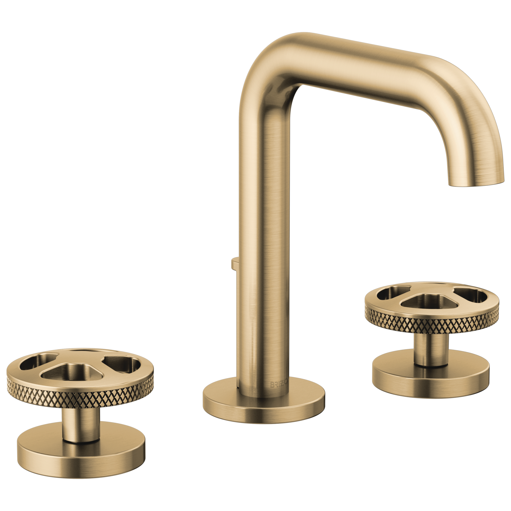 Brizo Litze Grifo Widespread para Lavabo — Surtidor Alto — Oro Luxe — Cruceta