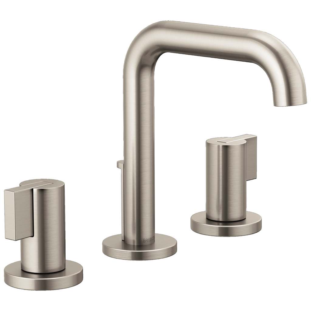 Brizo Litze Grifo Widespread para Lavabo — Surtidor Alto — Níquel Luxe — Palanca