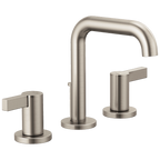 Brizo Litze Grifo Widespread para Lavabo — Surtidor Alto — Níquel Luxe — Palanca Extendida
