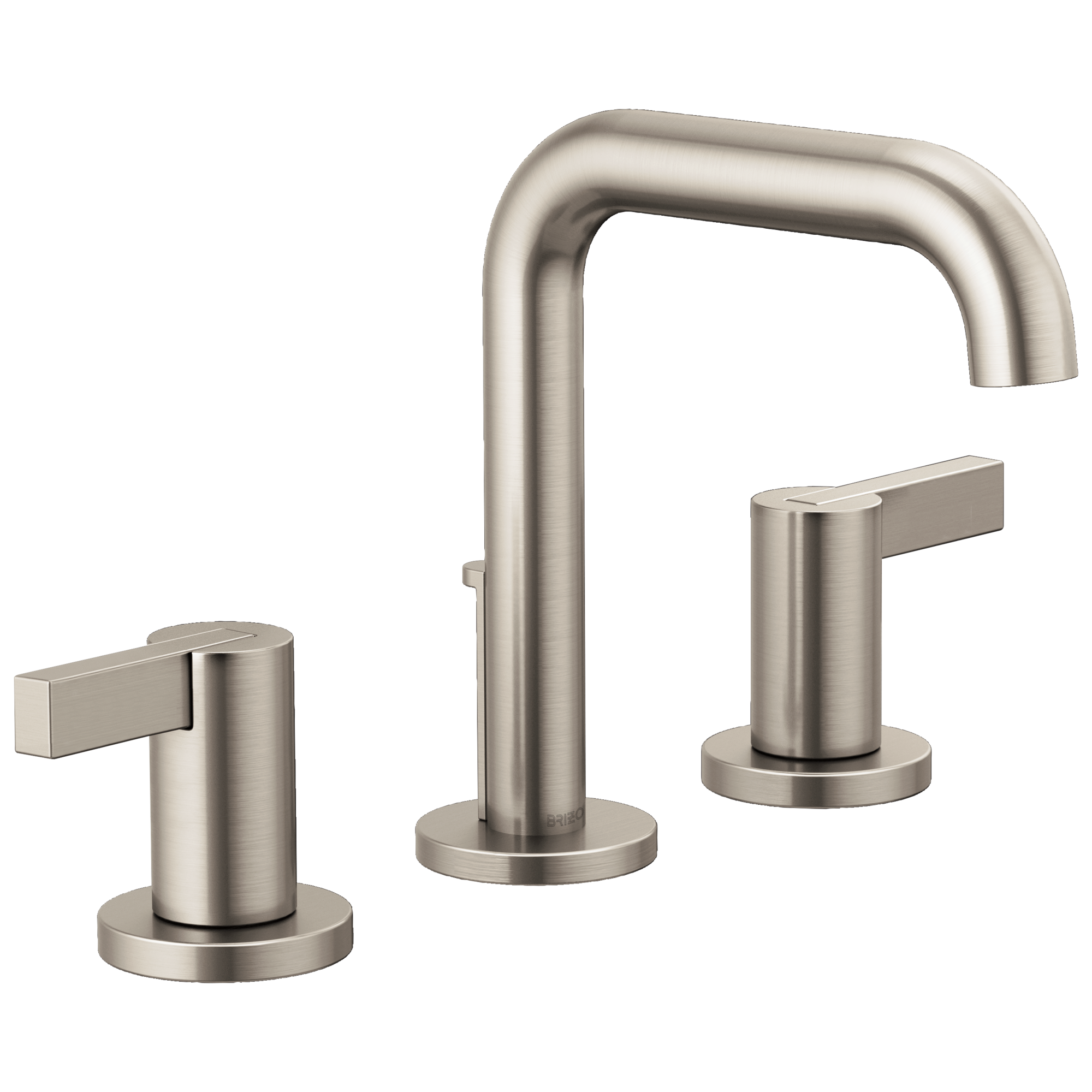 Brizo Litze Grifo Widespread para Lavabo — Surtidor Alto — Níquel Luxe — Palanca Extendida
