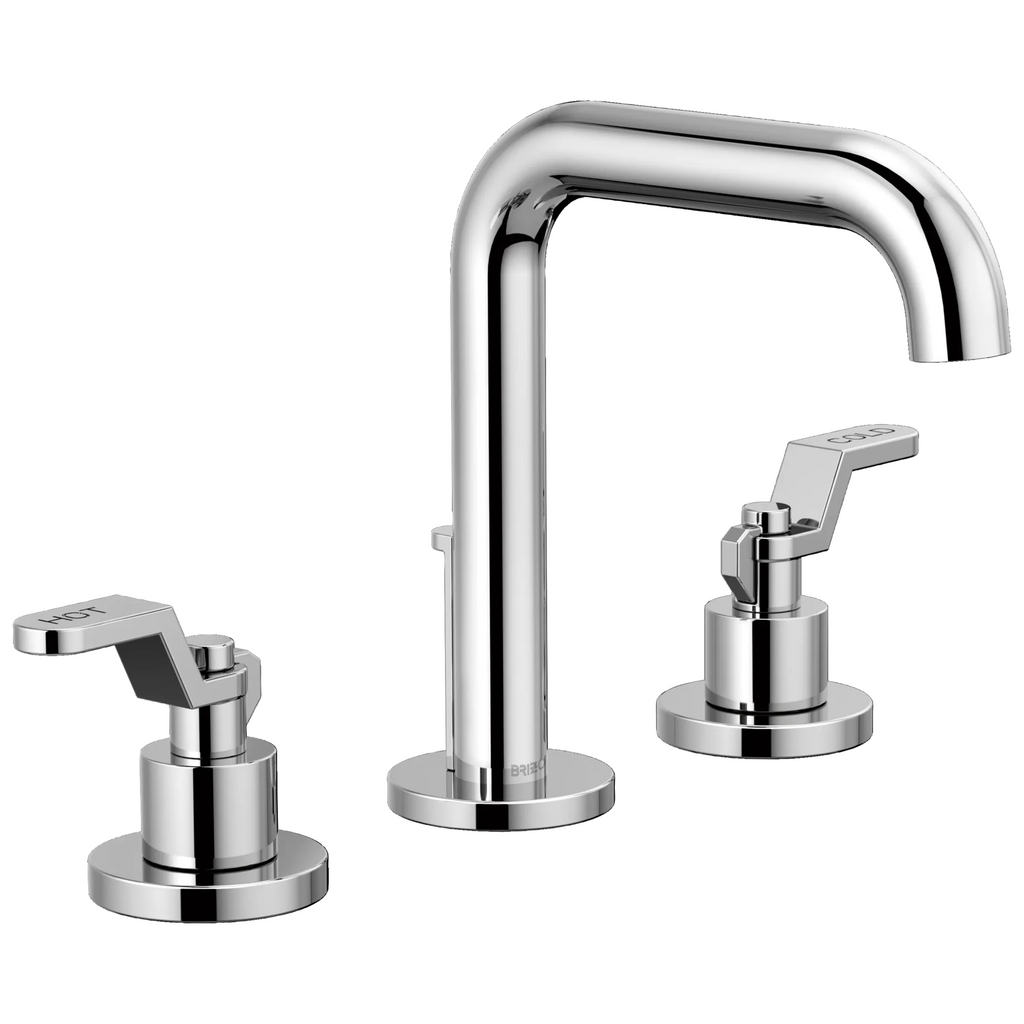 Brizo Litze Grifo Widespread para Lavabo — Surtidor Alto — Cromo — Palanca Industrial