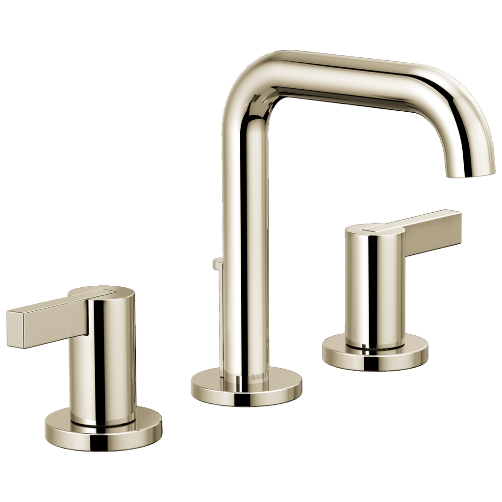 Brizo Litze Grifo Widespread para Lavabo — Surtidor Alto — Níquel Pulido — Palanca Extendida