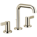 Brizo Litze Grifo Widespread para Lavabo — Surtidor Alto — Níquel Pulido — Palanca Extendida
