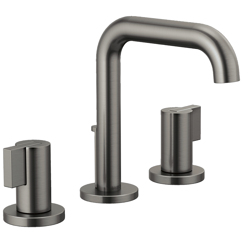 Brizo Litze Grifo Widespread para Lavabo — Surtidor Alto — Acero Luxe — Palanca