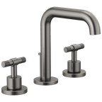 Brizo Litze Grifo Widespread para Lavabo — Surtidor Alto — Acero Luxe — Palanca en T