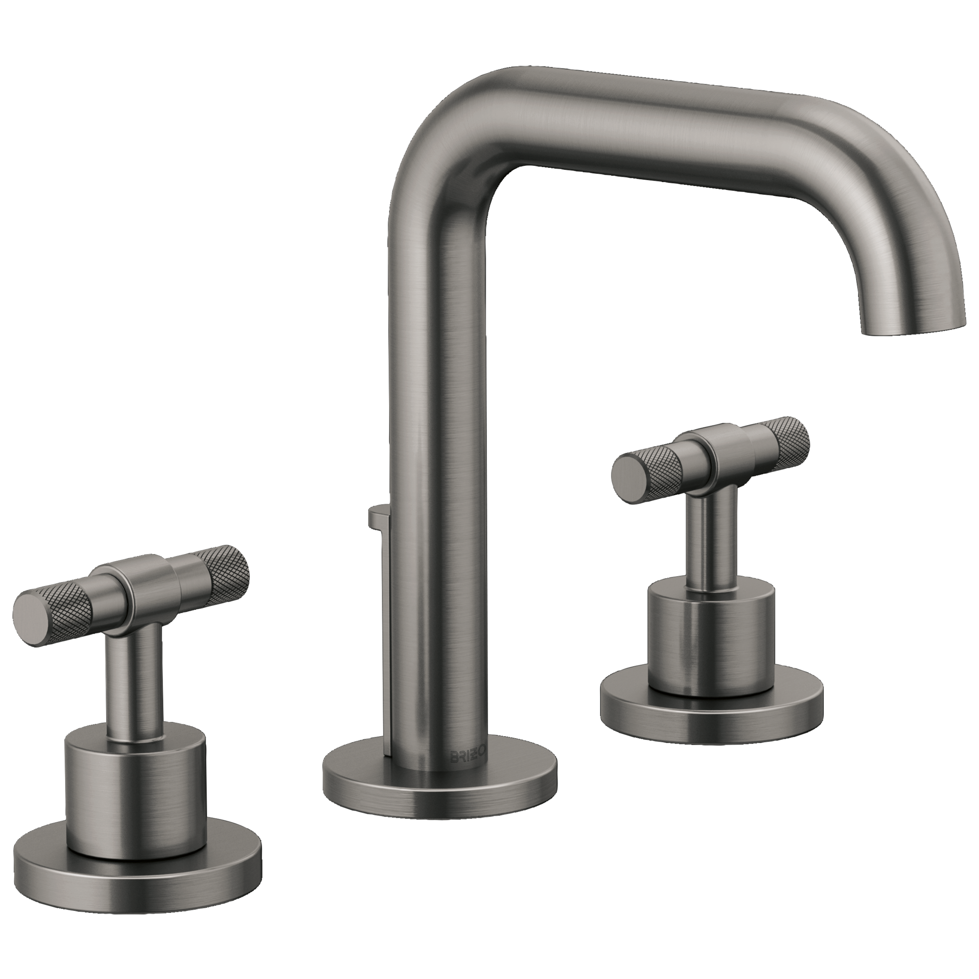 Brizo Litze Grifo Widespread para Lavabo — Surtidor Alto — Acero Luxe — Palanca en T
