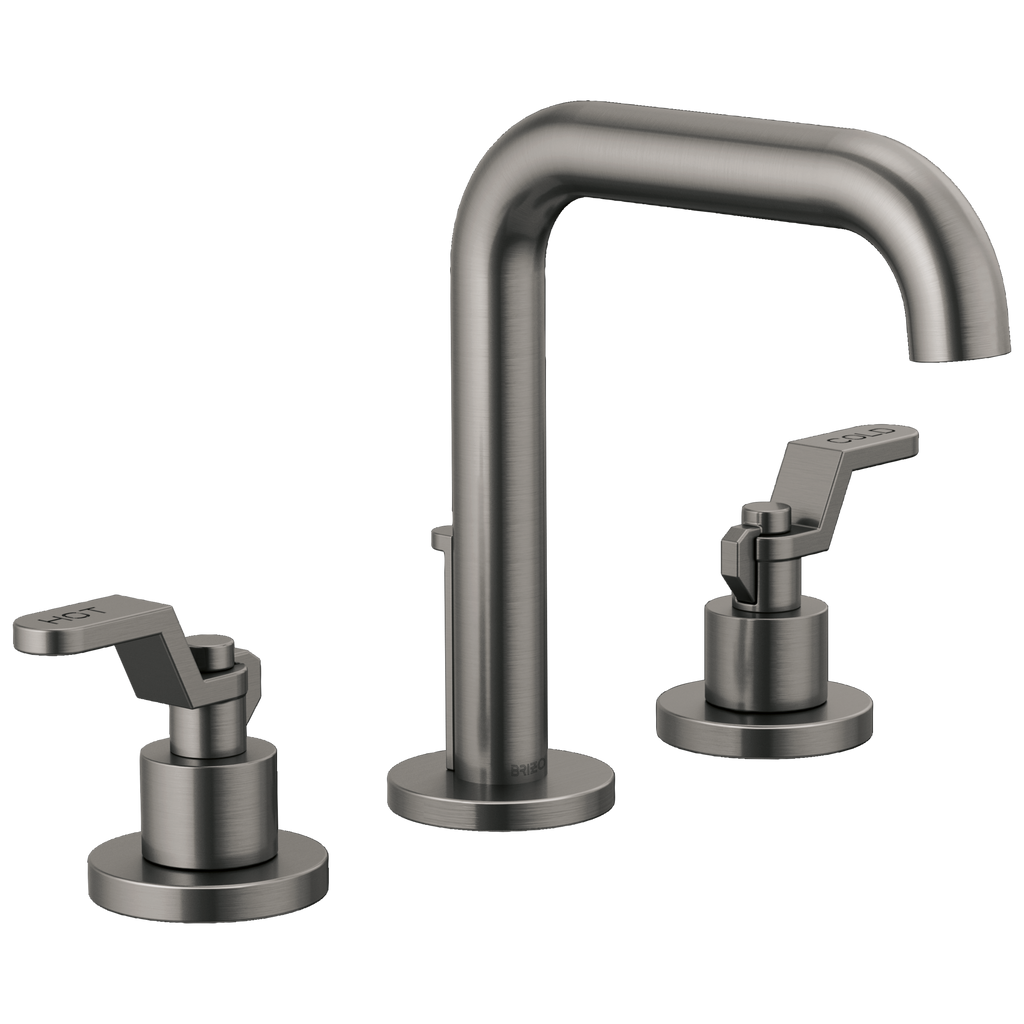 Brizo Litze Grifo Widespread para Lavabo — Surtidor Alto — Acero Luxe — Palanca Industrial