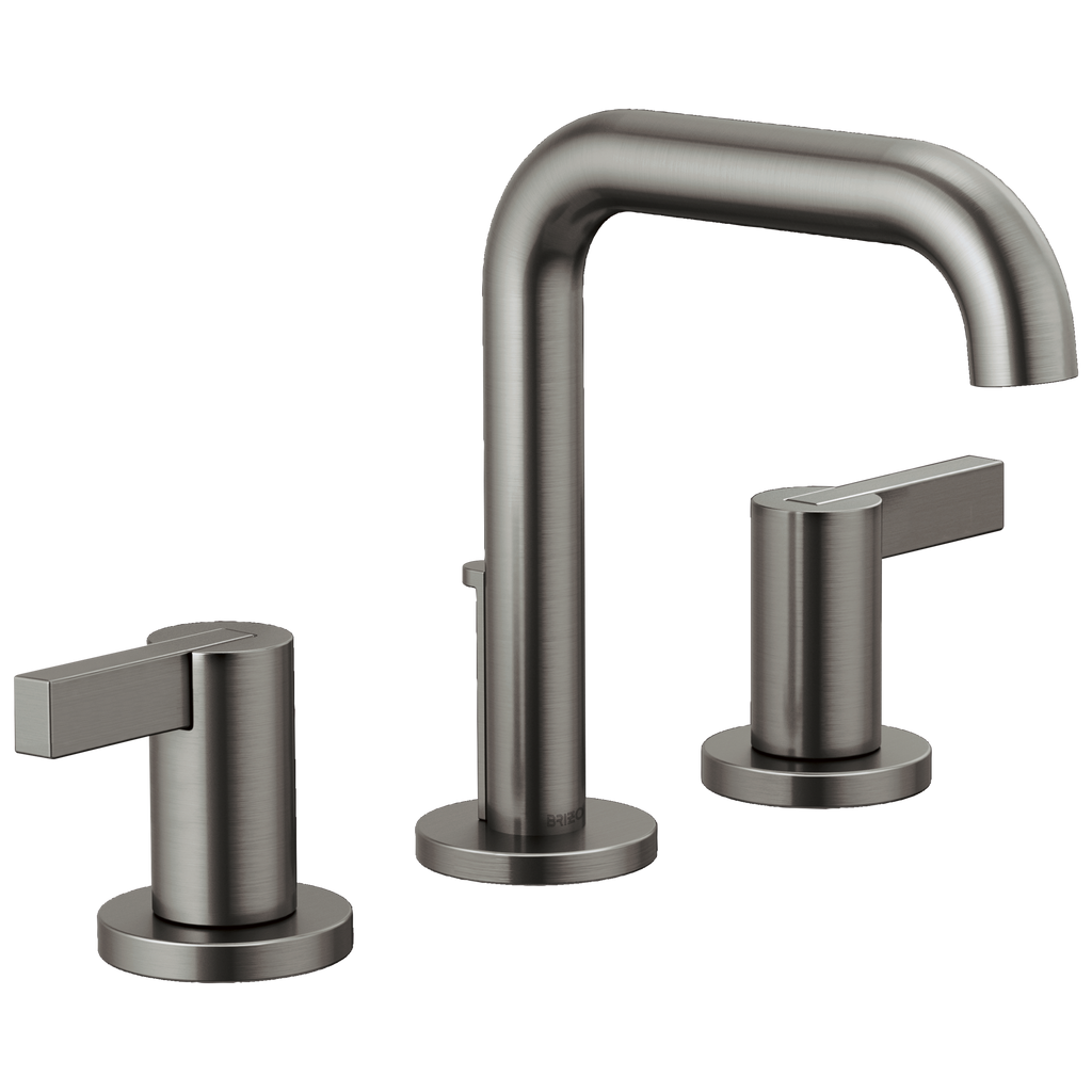 Brizo Litze Grifo Widespread para Lavabo — Surtidor Alto — Acero Luxe — Palanca Extendida
