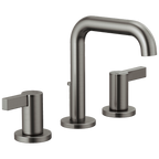 Brizo Litze Grifo Widespread para Lavabo — Surtidor Alto — Acero Luxe — Palanca Extendida