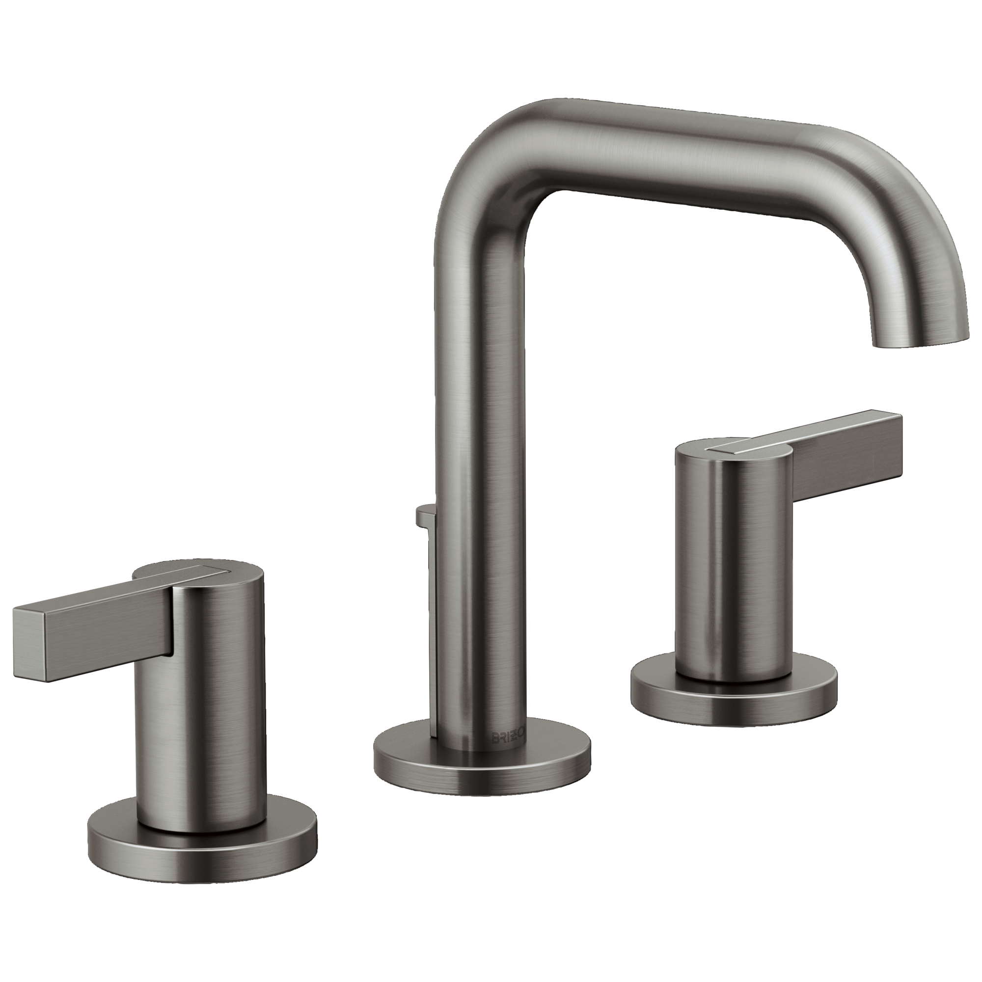 Brizo Litze Grifo Widespread para Lavabo — Surtidor Alto — Acero Luxe — Palanca Extendida