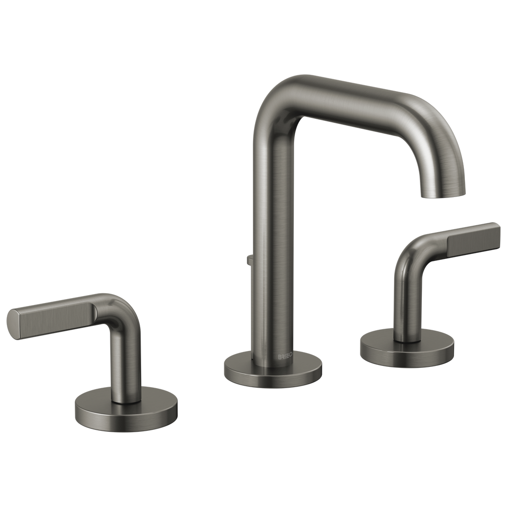 Brizo Litze Grifo Widespread para Lavabo — Surtidor Alto — Acero Luxe — Palanca Notch