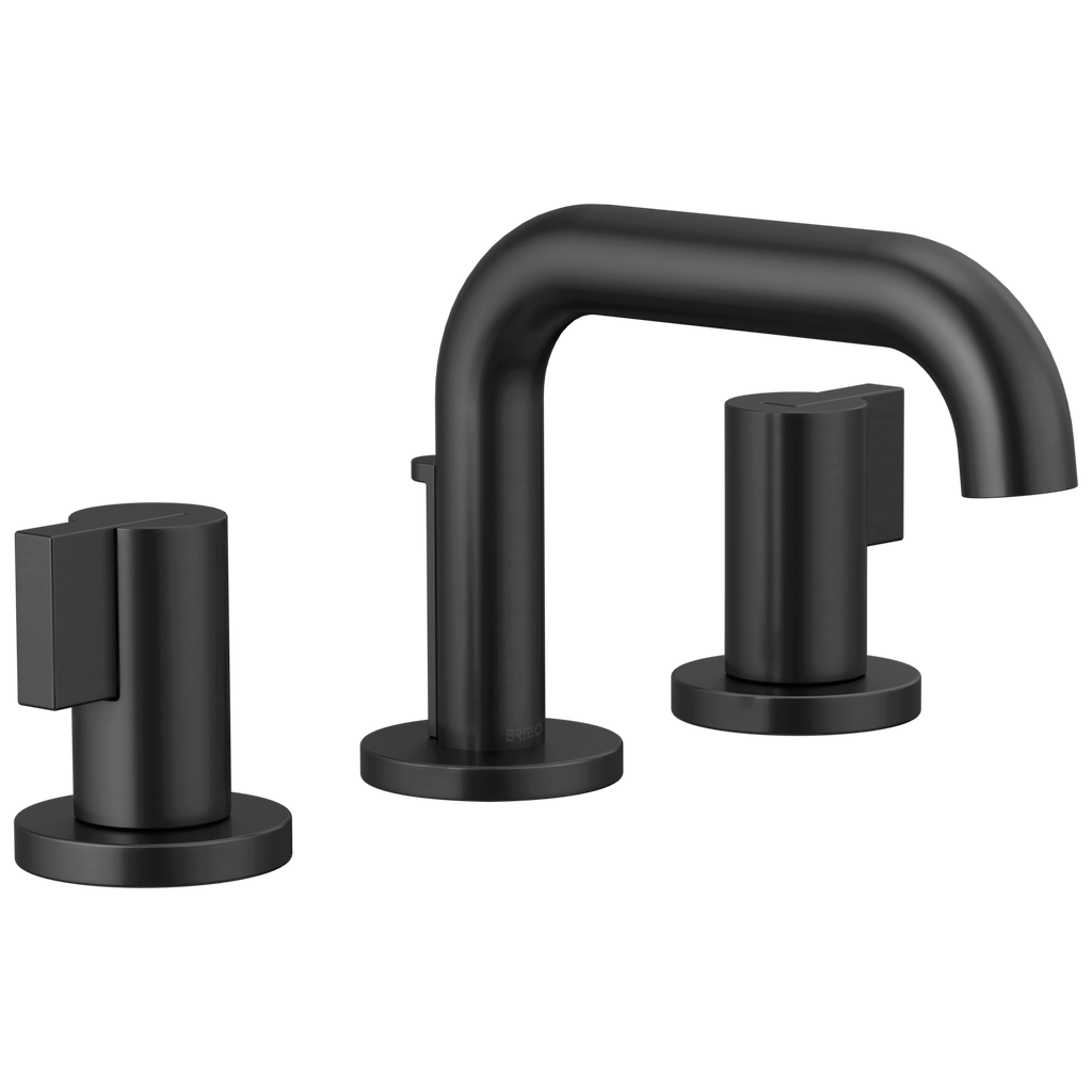 Brizo Litze Grifo Widespread para Lavabo — Surtidor Bajo — Negro Mate — Palanca
