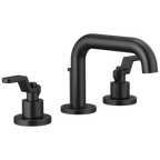 Brizo Litze Grifo Widespread para Lavabo — Surtidor Bajo — Negro Mate — Palanca Industrial