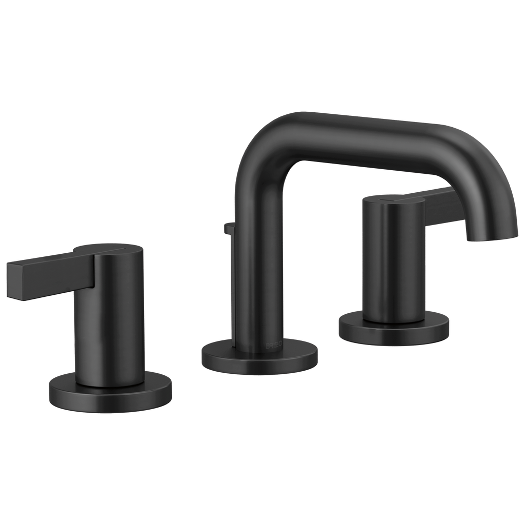 Brizo Litze Grifo Widespread para Lavabo — Surtidor Bajo — Negro Mate — Palanca Extendida