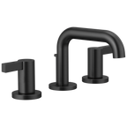 Brizo Litze Grifo Widespread para Lavabo — Surtidor Bajo — Negro Mate — Palanca Extendida
