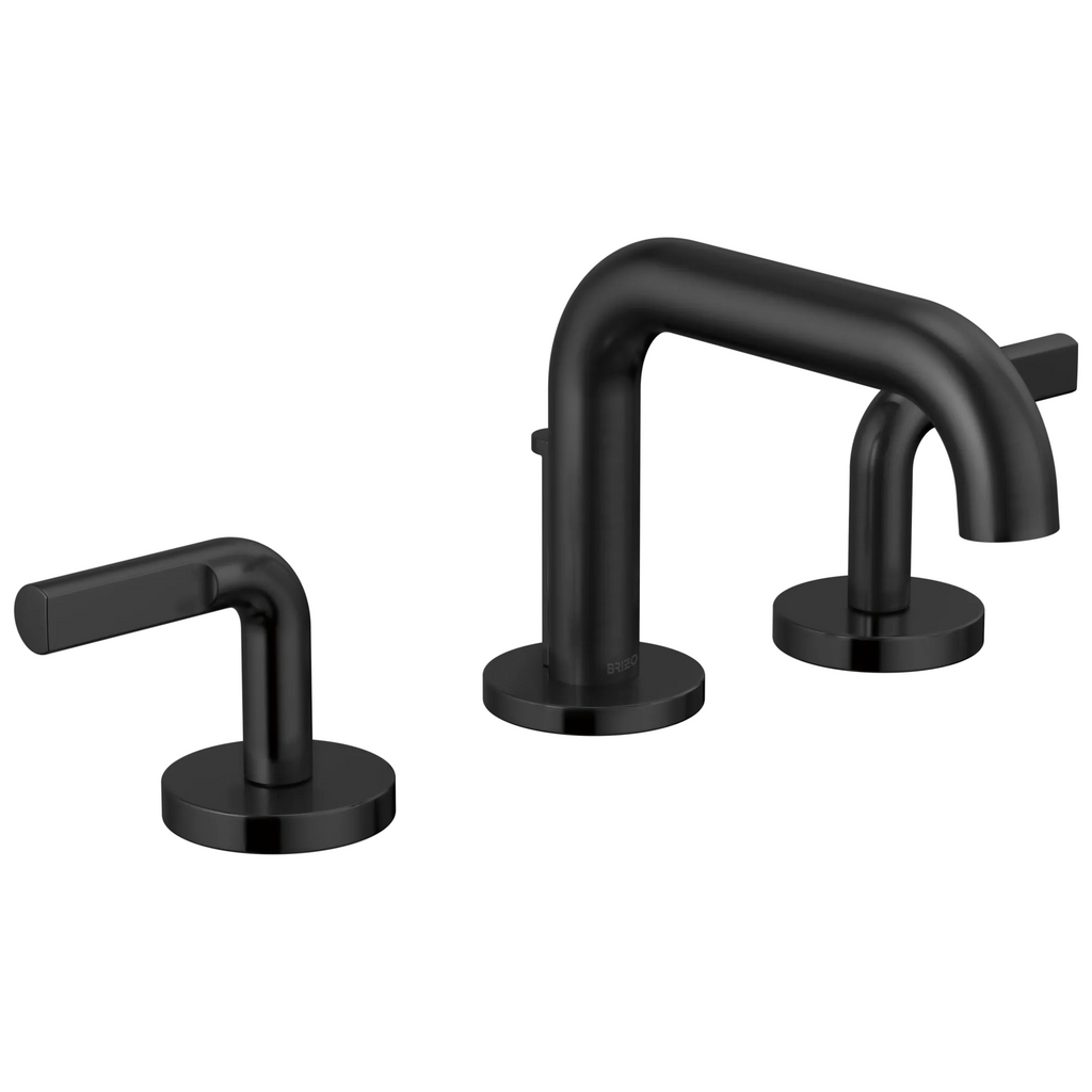 Brizo Litze Grifo Widespread para Lavabo — Surtidor Bajo — Negro Mate — Palanca Notch
