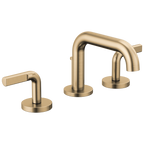 Brizo Litze Grifo Widespread para Lavabo — Surtidor Bajo — Oro Luxe — Palanca Notch