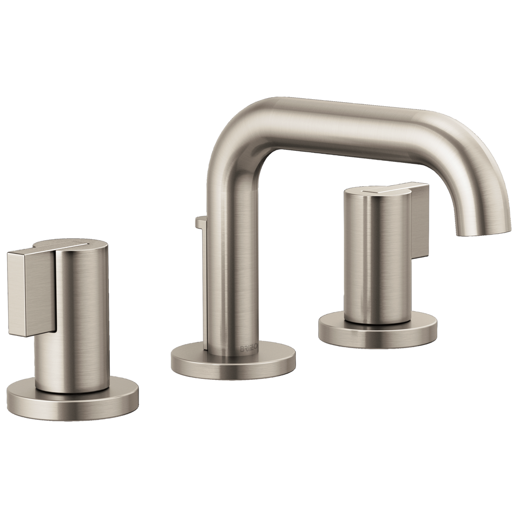 Brizo Litze Grifo Widespread para Lavabo — Surtidor Bajo — Níquel Luxe — Palanca