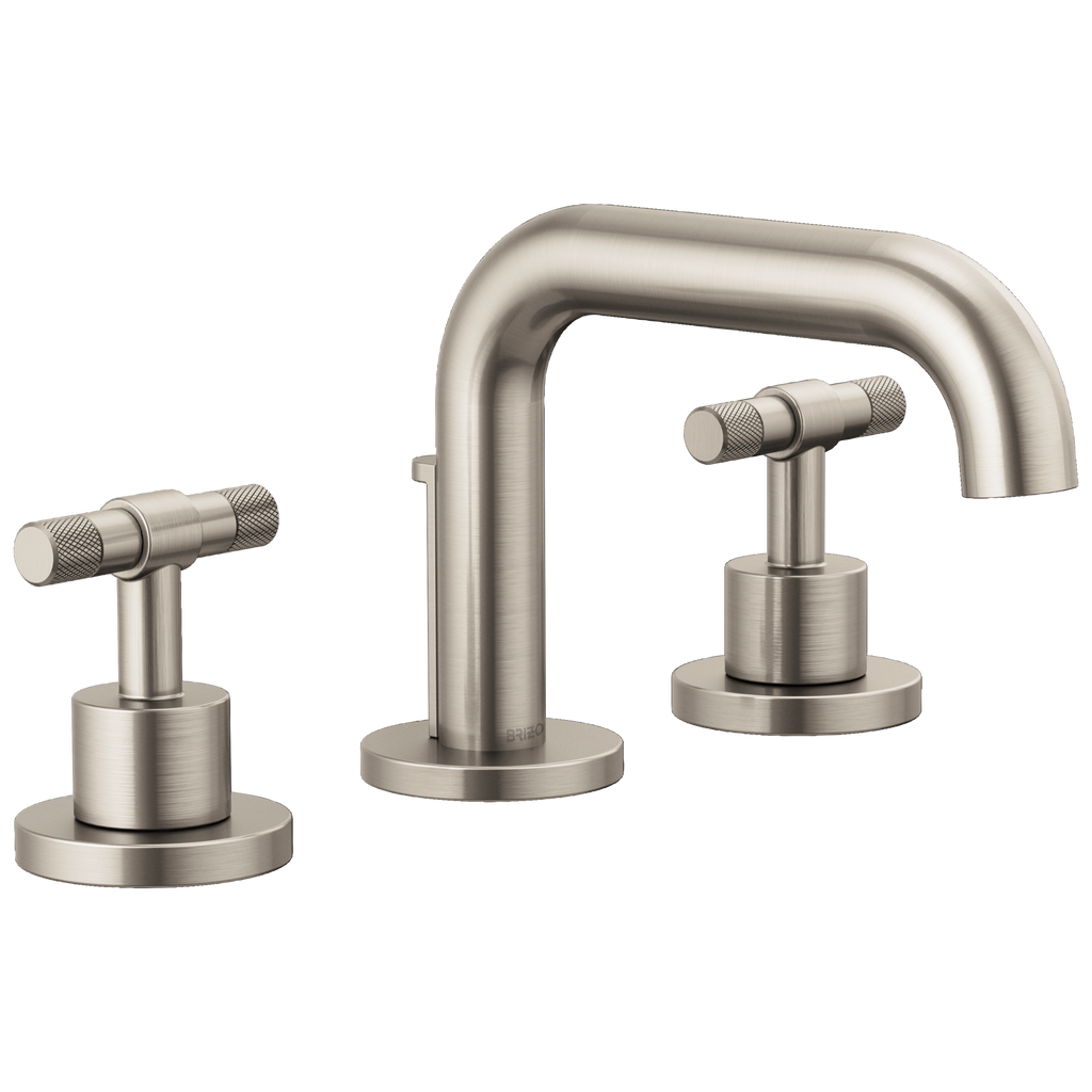 Brizo Litze Grifo Widespread para Lavabo — Surtidor Bajo — Níquel Luxe — Palanca en T