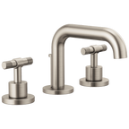 Brizo Litze Grifo Widespread para Lavabo — Surtidor Bajo — Níquel Luxe — Palanca en T