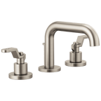Brizo Litze Grifo Widespread para Lavabo — Surtidor Bajo — Níquel Luxe — Palanca Industrial