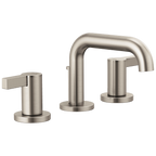 Brizo Litze Grifo Widespread para Lavabo — Surtidor Bajo — Níquel Luxe — Palanca Extendida