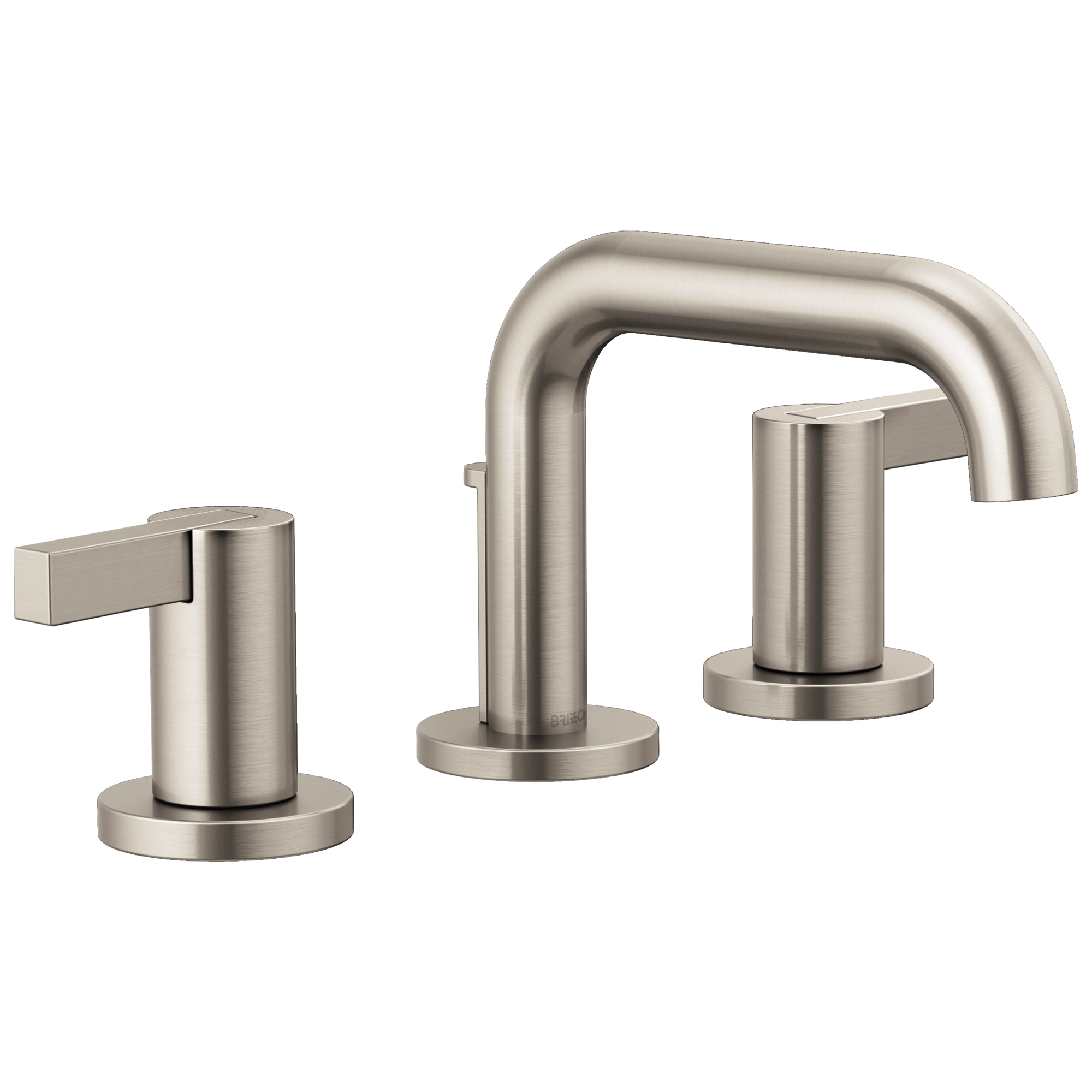 Brizo Litze Grifo Widespread para Lavabo — Surtidor Bajo — Níquel Luxe — Palanca Extendida