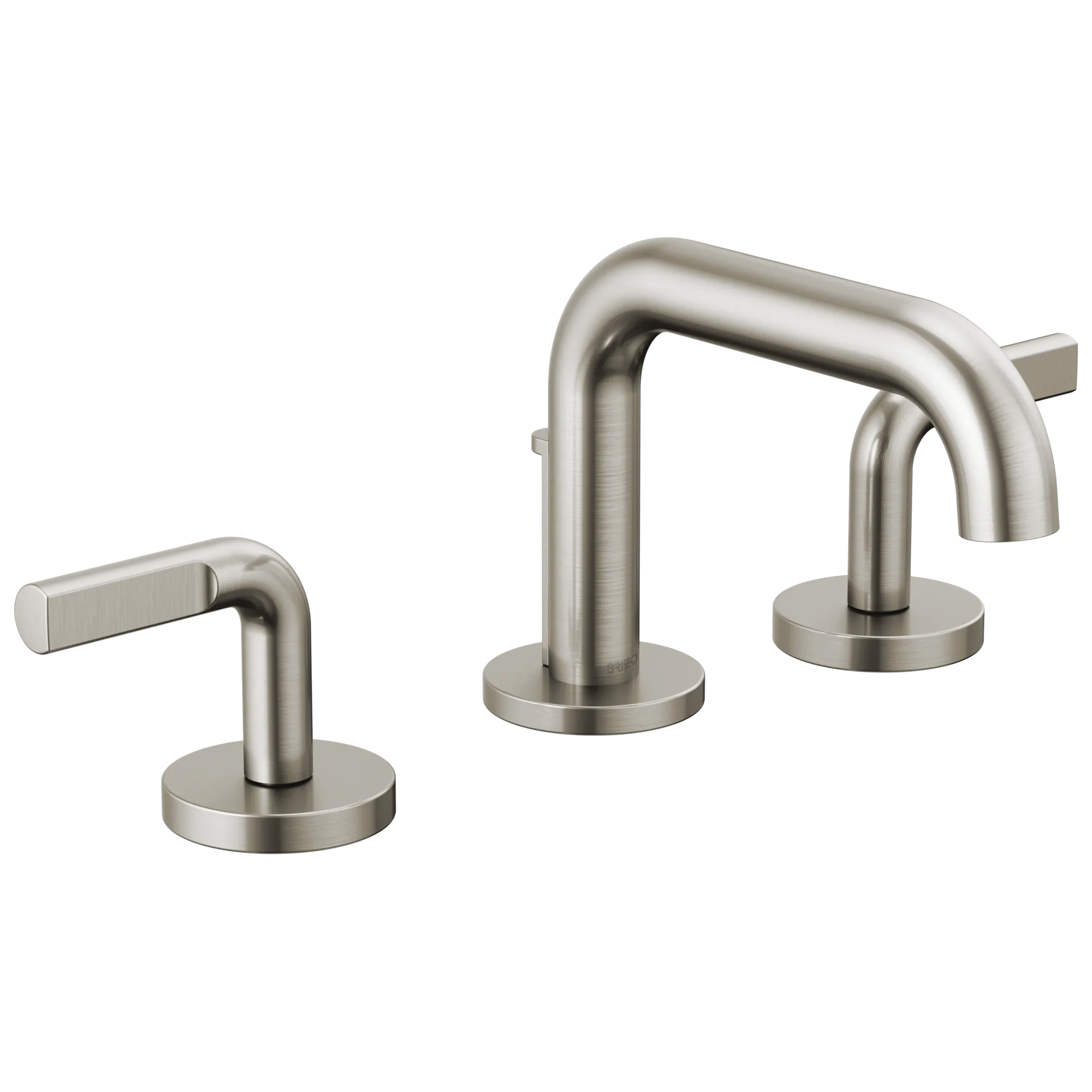 Brizo Litze Grifo Widespread para Lavabo — Surtidor Bajo — Níquel Luxe — Palanca Notch