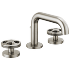 Brizo Litze Grifo Widespread para Lavabo — Surtidor Bajo — Níquel Luxe — Cruceta