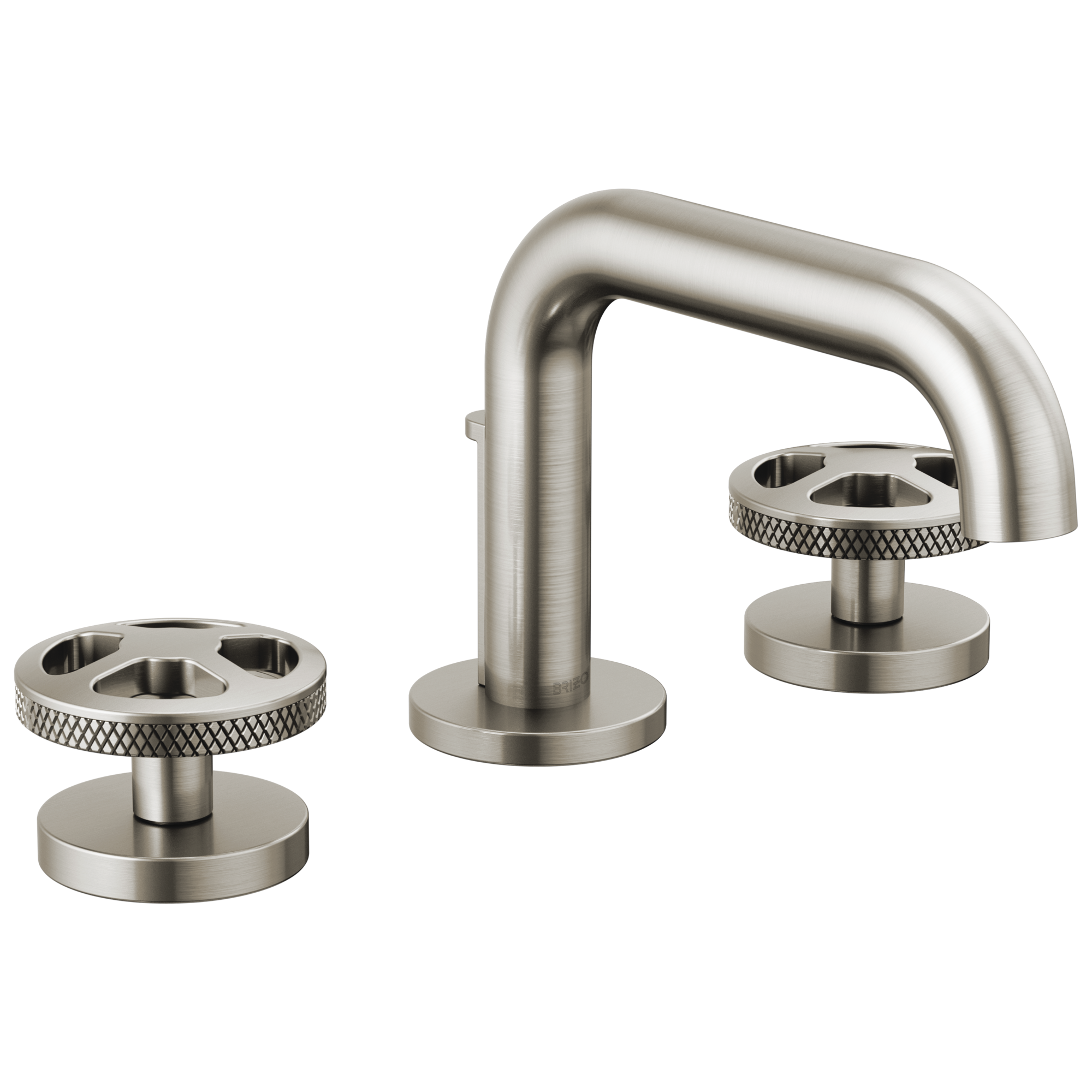 Brizo Litze Grifo Widespread para Lavabo — Surtidor Bajo — Níquel Luxe — Cruceta