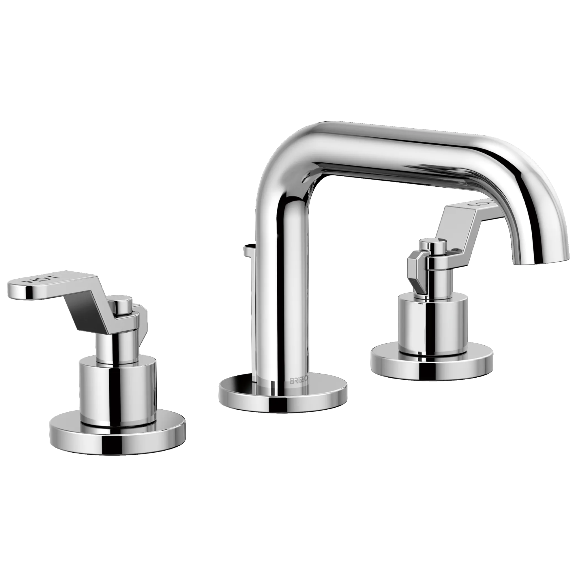 Brizo Litze Grifo Widespread para Lavabo — Surtidor Bajo — Cromo — Palanca Industrial