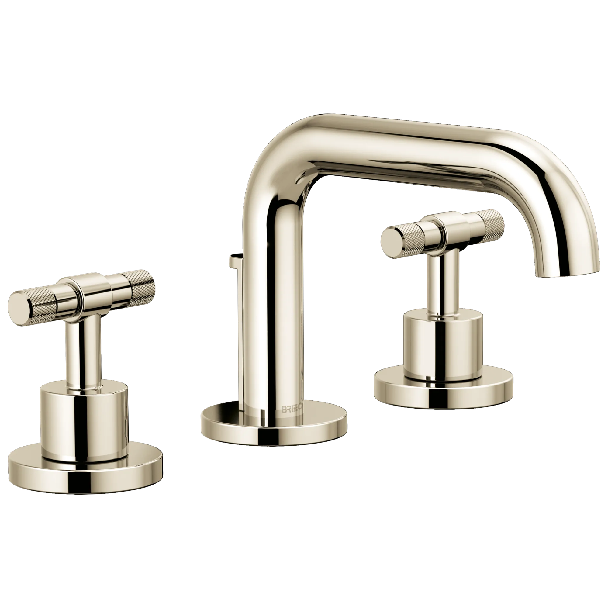 Brizo Litze Grifo Widespread para Lavabo — Surtidor Bajo — Níquel Pulido — Palanca en T