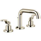 Brizo Litze Grifo Widespread para Lavabo — Surtidor Bajo — Níquel Pulido — Palanca Industrial