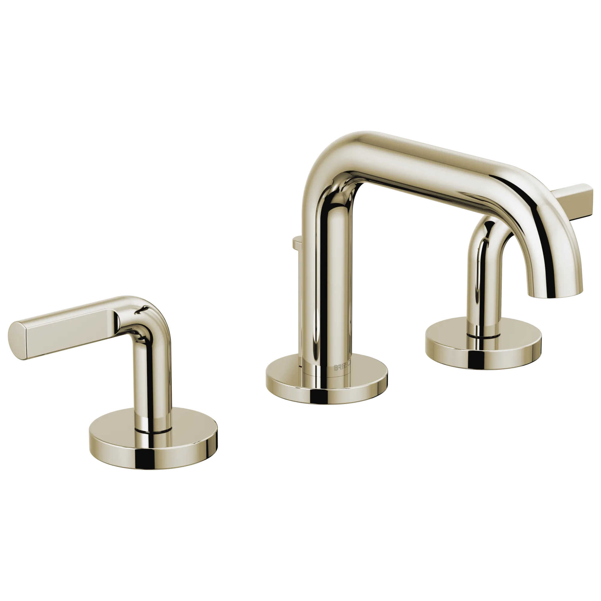 Brizo Litze Grifo Widespread para Lavabo — Surtidor Bajo — Níquel Pulido — Palanca Notch