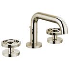 Brizo Litze Grifo Widespread para Lavabo — Surtidor Bajo — Níquel Pulido — Cruceta