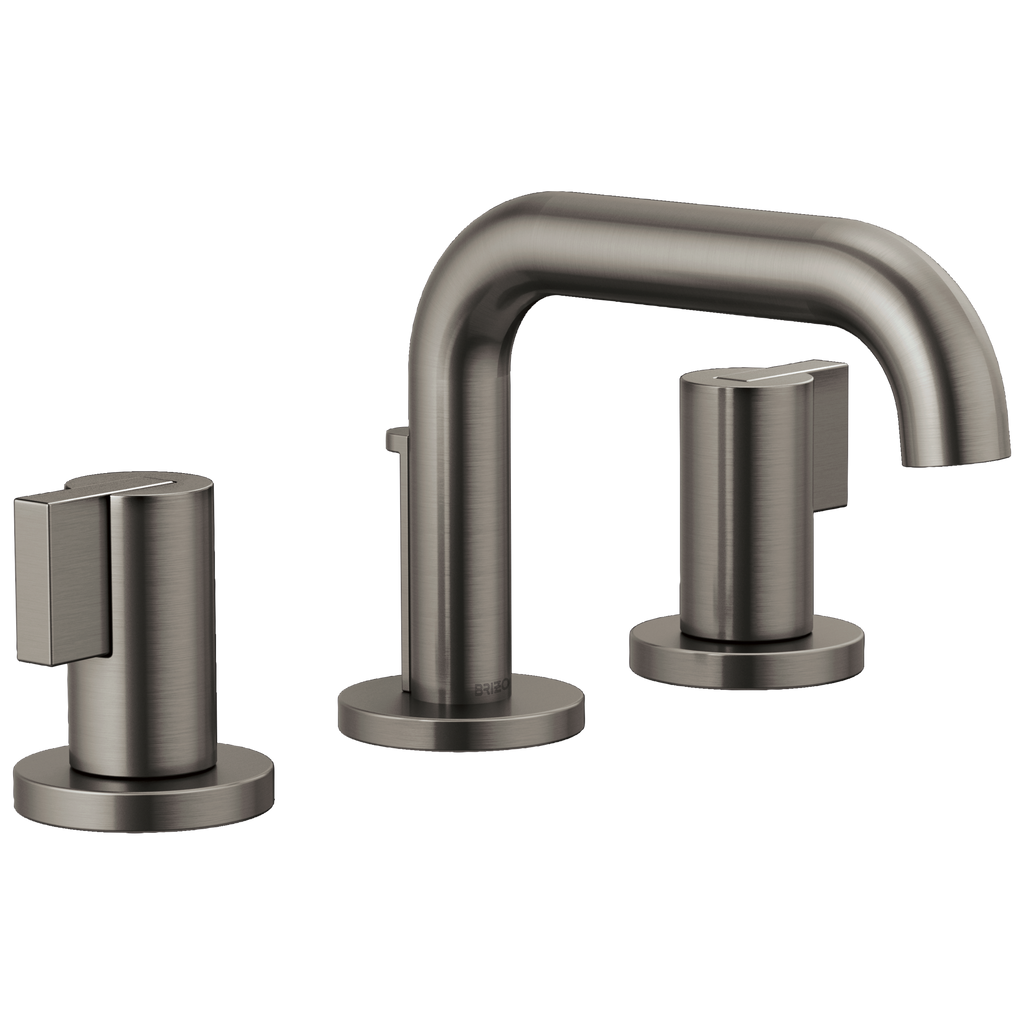 Brizo Litze Grifo Widespread para Lavabo — Surtidor Bajo — Acero Luxe — Palanca