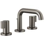 Brizo Litze Grifo Widespread para Lavabo — Surtidor Bajo — Acero Luxe — Palanca