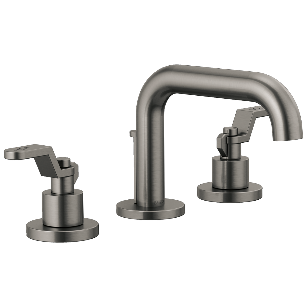 Brizo Litze Grifo Widespread para Lavabo — Surtidor Bajo — Acero Luxe — Palanca Industrial