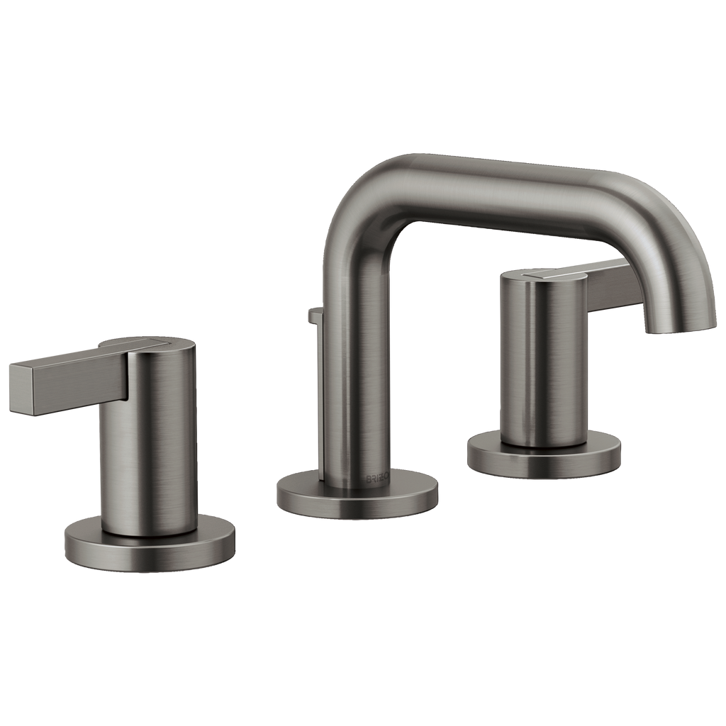 Brizo Litze Grifo Widespread para Lavabo — Surtidor Bajo — Acero Luxe — Palanca Extendida