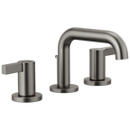Brizo Litze Grifo Widespread para Lavabo — Surtidor Bajo — Acero Luxe — Palanca Extendida
