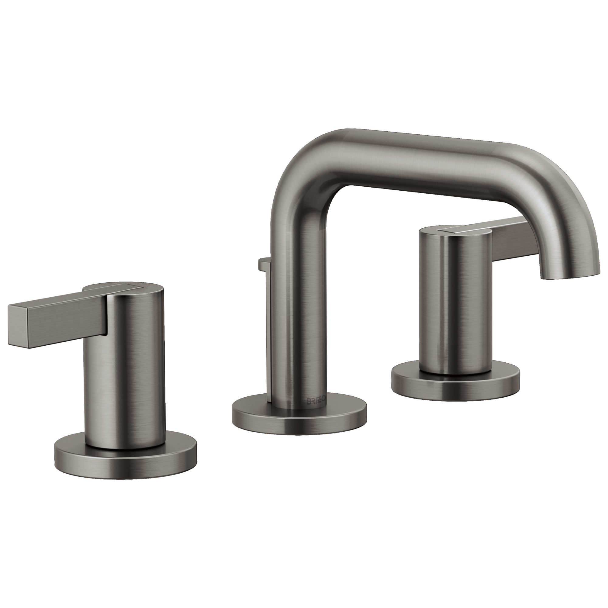 Brizo Litze Grifo Widespread para Lavabo — Surtidor Bajo — Acero Luxe — Palanca Extendida