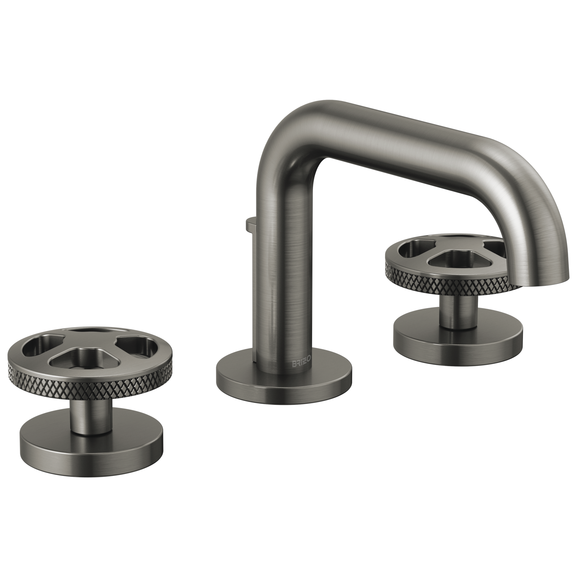 Brizo Litze Grifo Widespread para Lavabo — Surtidor Bajo — Acero Luxe — Cruceta