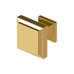 Deltana Perilla Cuadrada Decorativa 1-3/16" — Latón Pulido PVD