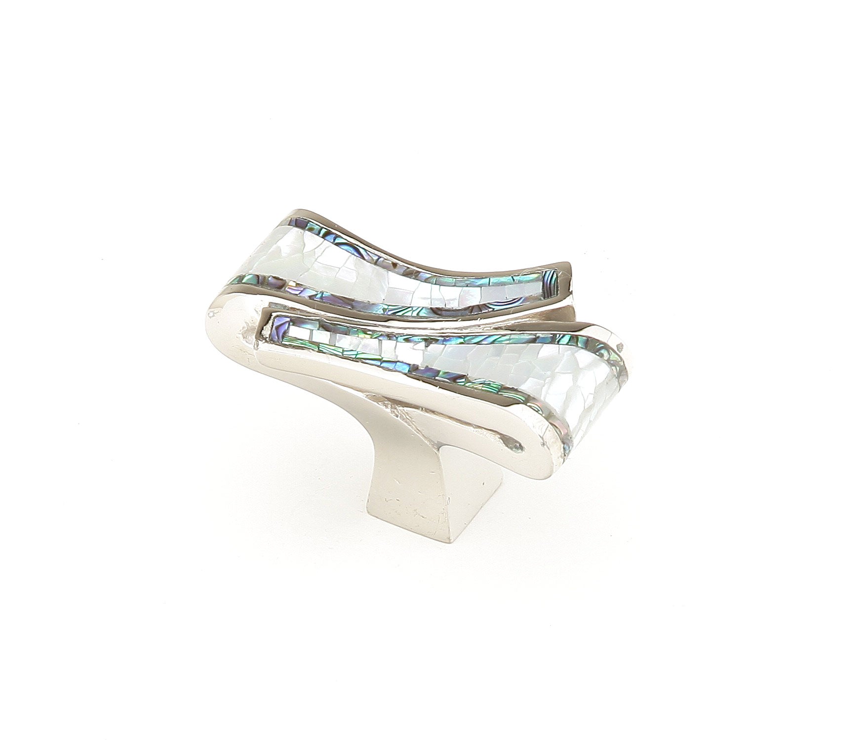 Schaub Perilla Avalon Bay Folded Rectangle Mother Pearl Imperial Shell Finish — Níquel Pulido
