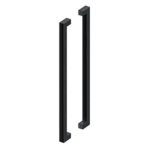 Deltana Jaladera Contemporánea de Acero Inoxidable Doble Cara 36" — Negro Mate