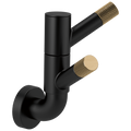 Brizo Litze Gancho Doble Giratorio con Moleteado — Negro Mate / Oro Luxe