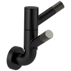 Brizo Litze Gancho Doble Giratorio con Moleteado — Negro Mate / Acero Luxe