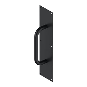 Deltana Placa con Jaladera de Acero Inoxidable 4" x 16" — Negro Mate