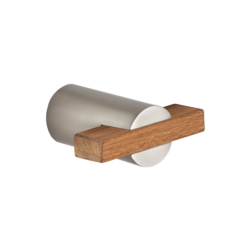 Brizo Litze Jaladera de Gabinete — Níquel Luxe / Madera de Teca