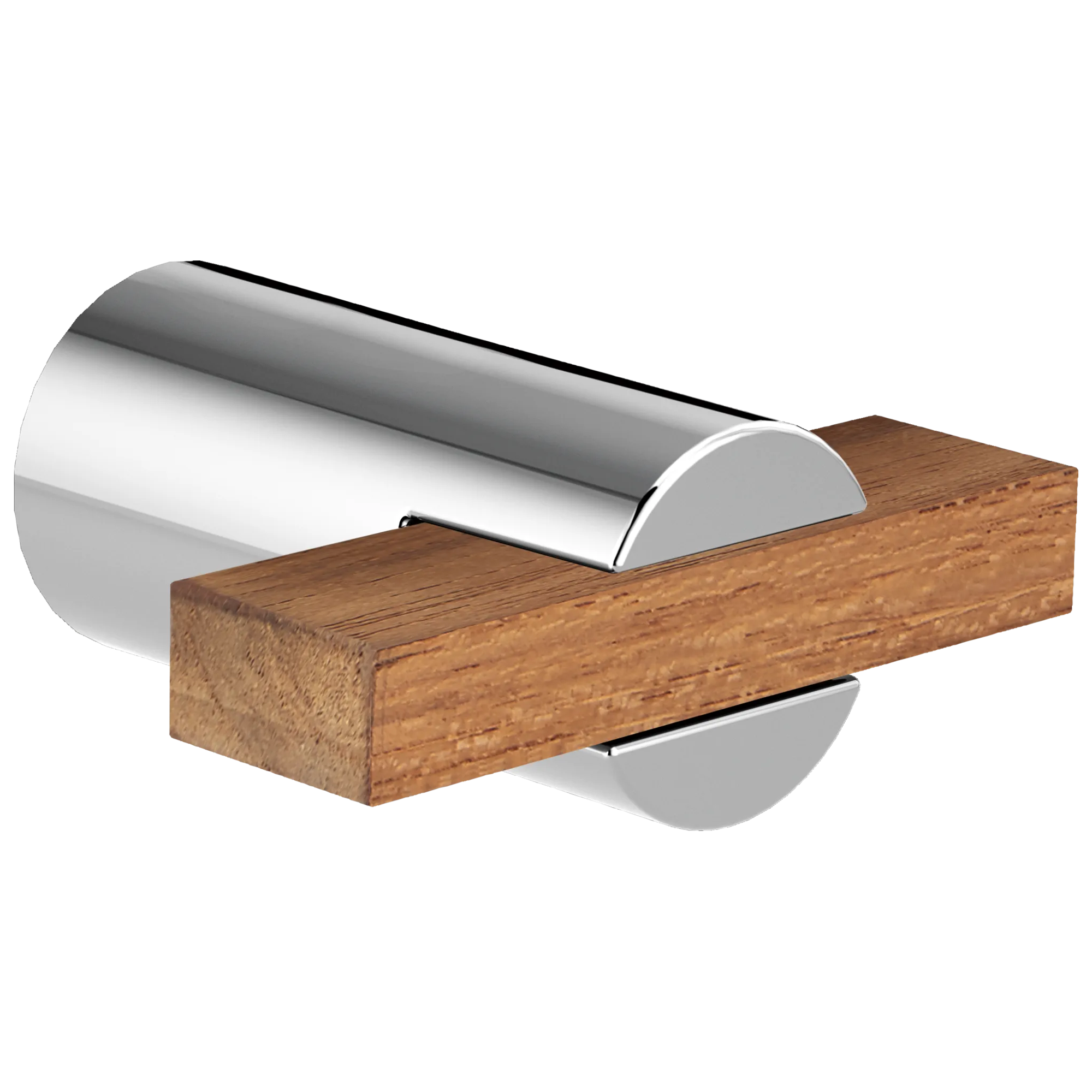 Brizo Litze Jaladera de Gabinete — Cromo Pulido / Madera de Teca
